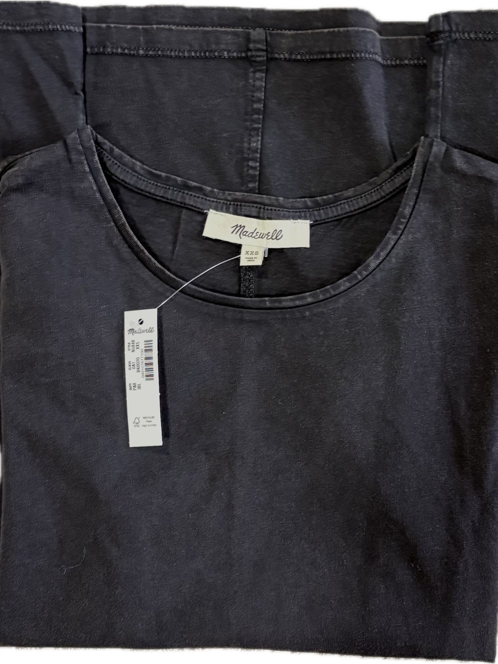 Madewell Essential Slim Tee in Lightweight Cotton | Size XXS | Jet Black | NWT - Picture 9 of 9